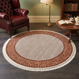 THEKO Chandi Mir Orientteppich Ø 250 cm Braun/Creme