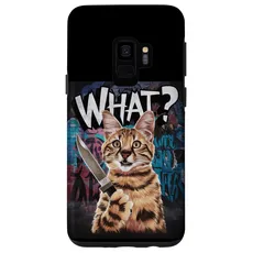 Hülle für Galaxy S9 Halloween Katze Messer Design Witzige Tier Katzen