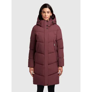 Steppmantel KHUJO "GRAYA", Damen, Gr. XXL (44), rot (moscato rot), Steppware, Obermaterial: 70% Baumwolle, 30% Polyamid. Futter: 100% Polyester. Wattierung: 100% Polyester, unifarben, ca. Mitte Oberschenkel, Mäntel Steppmantel, aus Baumwolle und Polyamid, lockerer Schnitt