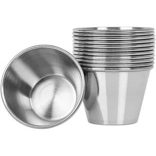 Space Home - 12 Einzelne Flanieren - Flanformen aus Edelstahl - Edelstahlflanieren - Einzelne Flanschen - Silber - Kleine Flanken - Set von 12-9 cm
