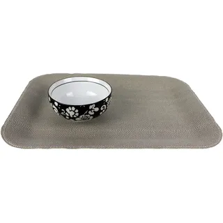 SIGNATURE HOME COLLECTION flaches Kaffeetablett in Rochenhaut Optik, Kunstleder, grau, groß