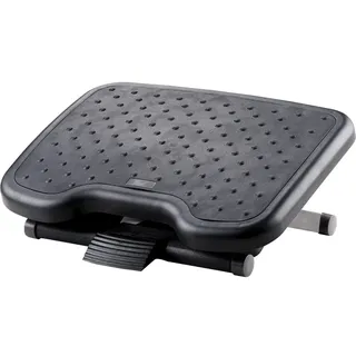 Q-Connect Premium Fußstütze Kunststoff / 3 Höhen Verstellbar/Anti-Rutsch-Beschichtung/Ergonomische Fußstützen Fußablage/Schwarz