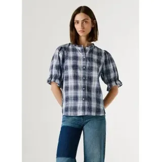 Pepe Jeans für Damen. PL3051381 Bluse Biol blau (L), Lässig, Baumwolle, Kurzarm
