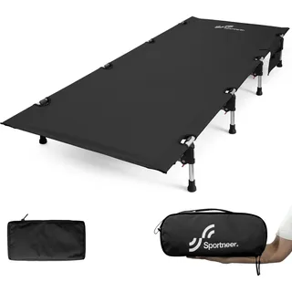 Sportneer Feldbett Ultraleichtes Klappbett 190×70cm, Aluminium Tragbares Faltbares Feldbett bis 150kg für Zelten Wandern Outdoor Wanderung, Reisen, Strand