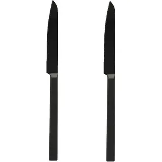 MEPRA Steakmesser 2 Stück EDELSTAHL Fleischermesser Metzgermesser Schwarz - Schwarz
