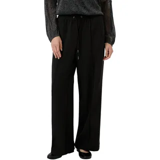 s.Oliver Damen Hose lang, Wide Leg Fließende Hose mit Geradem Bein und Elastikbund
