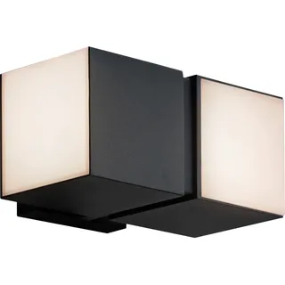 Lutec LED-Außenleuchte Cuba 2-flammig Mattschwarz 21,3 cm x 10 cm x 14,7 cm