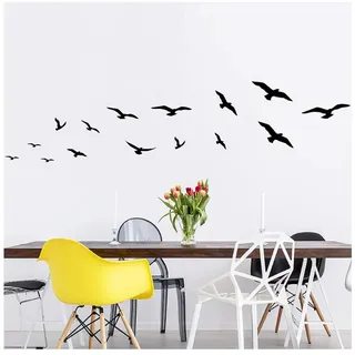 Ambiance Sticker Ambiance-Live Wandtattoo deko Möwen 2 - 30 x 55 cm, Schwarz