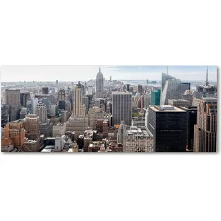 Tulup® Küchenrückwand Spritzschutz aus Glas -125x50 -Spritzschutz auf gehärtetes Glas Deko Sehenswürdigkeiten New York - Grau