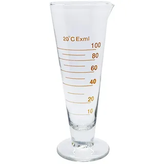 1 x 5 ml bis 2000 ml Laborglas mit Fuß, Apotheker-Messbecher, dreieckig, konischer Messbecher mit Ausgießer (100 ml)