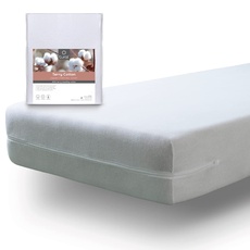 Tural - Kinderbett elastischer Matratzenbezug mit Reißverschluss. Frottee aus 100% Baumwolle. Größe 60x120 Baby Weiß