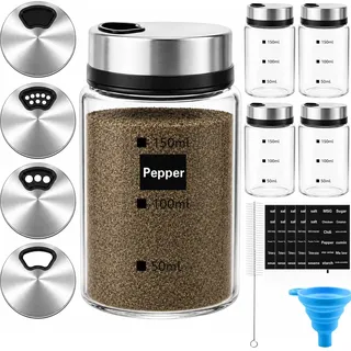 Mssushi 5er Set Salzstreuer Klein mit Drehdeckel 150ml