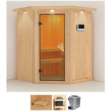 Bild Sauna »Liva«, (Set), 9 KW-Bio-Ofen mit externer Steuerung beige