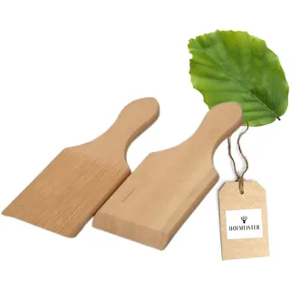 HOFMEISTER® Butterkugel-Former aus Holz, 18 cm, 1 Paar Brettchen mit Rillen zum Formen von Butter-Kugeln, inkl. Anleitung, Dekoration mit selbst hergestellter Butter Kugeln, Made in EU