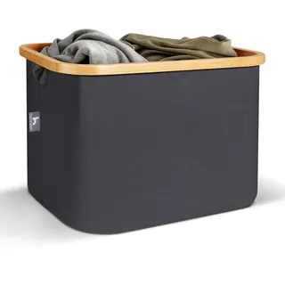 HENNEZ Korb zur Aufbewahrung 40L Aufbewahrungskorb Groß kompatibel Ikea Kallax Korb Grau Regal Aufbewahrungsboxen - Stoffboxen Kisten Körbe zur Aufbewahrung kompatibel als Wäschekorb Stoff faltbar