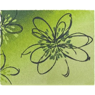 Grund Badteppich , Grün , Textil , Blume , rechteckig , 50x60 cm , Oeko-Tex® Standard 100 , für Fußbodenheizung geeignet, rutschfest , Heimtextilien, Badtextilien, Badematten