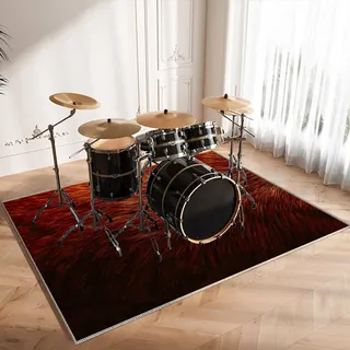 CDVR Drum Teppich Schlagzeug Teppich Schallschutz Teppich Schallschutzmatte rutschfeste Trommel Teppiche Schallschutzdecke, Drum Rug Matte Drumteppich Schlagzeugteppich 160 x 120 cm (Verdickter)