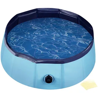 Fudajo Hundepool 60 x 20 cm rutschfestes Hundeplanschbecken, Hundeschwimmbad faltbar aus PVC, Hundebadewanne mit verstärkten Kanten, tragbarer Pool für Hunde