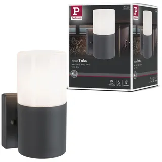 Paulmann Außenwandleuchte Tubs Metall, Kunststoff 105x123mm E27 max. 15W grau matt 1 Stk.