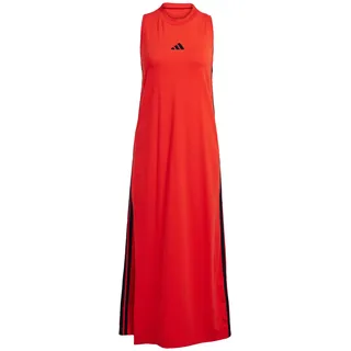 Adidas Women's Essentials 3-Stripes Long Racerback Dress, Pure Ruby/Black, L