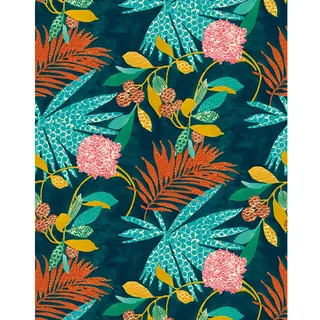 Schöner Wohnen Vliestapete DD Floral Blau-Grün 270 x 212 cm FSC®