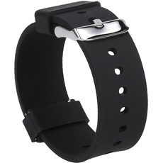 mumbi Uhrenarmband 24mm Silikon, Ersatz Armband für Uhren, Schwarz