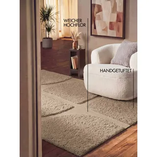 Ted Baker Jasper Hochflorteppich 80 x 150 cm Beige