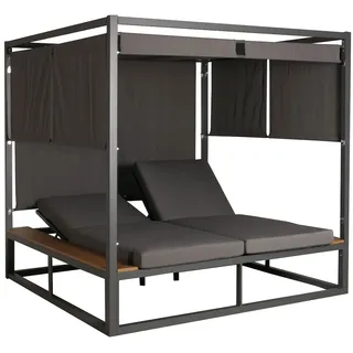 Mendler Sonnenliege Doppelliege 200 x 200 x 10 cm Grau