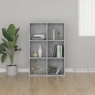 vidaXL Bücherregal/Sideboard Betongrau 66x30x98 cm Holzwerkstoff - Bücherschrank - Bücherschränke - Bücherregal - Bücherregale - Grau