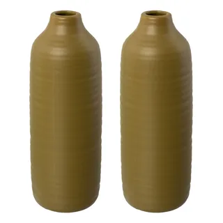 Creativ deco Dekovase besondere Oberflächenstruktur, gelb