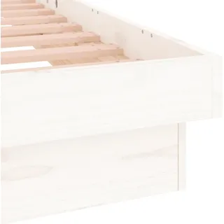 vidaXL Massivholzbett mit LED Weiß 90x200 cm - Weiß