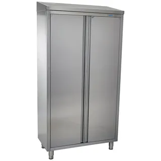 Saro Edelstahlhochschrank mit 3 Böden und 2 Flügeltüren, 1000mm
