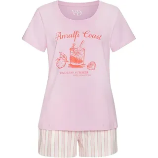 VIVANCE Shorty Set Pyjama-Shorts Rosa/Weiß 36/38