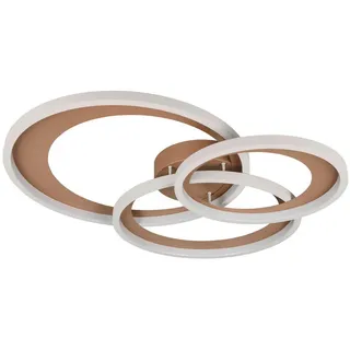 Led-Deckenleuchte , Braun, Grau , Metall , F , 63.5x10.5x71.5 cm , Lampen & Leuchten, Leuchtenserien