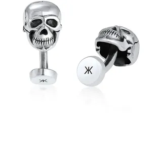 Kuzzoi Manschettenknöpfe »Manschettenknopf Totenkopf Oxidiert 925er Silber«, silberfarben