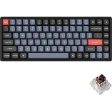 Keychron Key K2Pro 75%   Alu RGB Gat Brown  K2P-J3-DE (DE, Kabellos), Tastatur, Schwarz