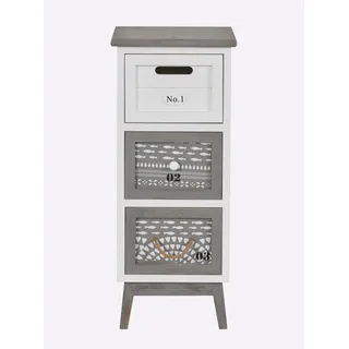 Kommode HEINE HOME, grau (weiß, grau), B:30cm H:71cm T:25cm, MDF, Sideboards, Kommode
