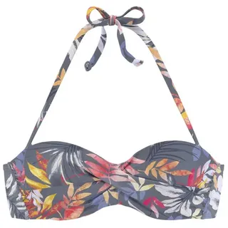 VIVANCE Bügel-Bandeau-Bikini-Top Damen grau-bedruckt Gr.34 Cup B