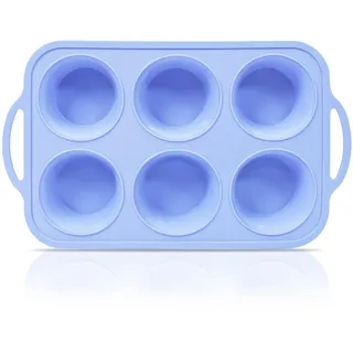 Jumbo Muffinform Silikon 6er Groß Muffin Backform mit Griff Muffinblech