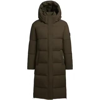 khujo Steppmantel Rachel Matt-YM Warmer gesteppter Damen Mantel mit (abnehmbarer Kapuze) grün L (40)