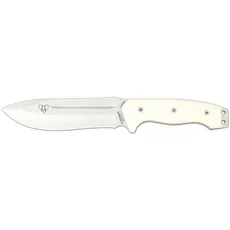 Cudeman Survival Messer Weißer Micarta mit rotem Liner, Klingenlänge: 16 cm, CUDM-1074