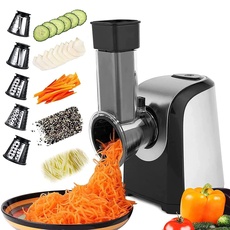 Gemüseschneider Elektrischer Zerkleinerer Multifunktion 5 in 1, Küchenmaschine 150W, Spiralschneider für Obst- und Gemüsenudeln