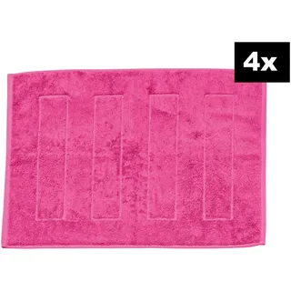done.® Badematte »DAILY UNI 4er-Set« Höhe 5 mm fußbodenheizungsgeeignet Badvorleger aus 100% Baumwolle, pink