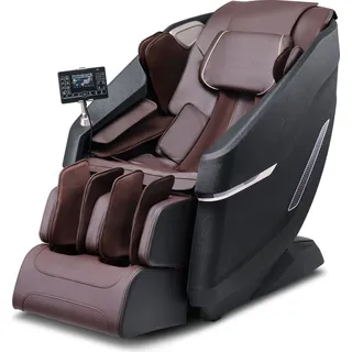 Massagesessel mit flexibler SL-Schiene, 3D-Ganzkörper-Shiatsu-Massagegerät, Schwerelosigkeit, 10 bis 18 Automatikmodi, Heizung, Bluetooth-Lautsprecher, Luftkissen und Touchscreen 160 kg