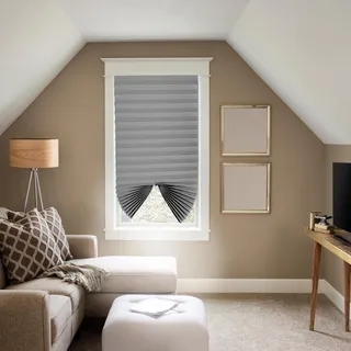 BLINDECOR Plissee ohne Bohren mit Klettverschluss, BK Basic, Blickdicht, 30 cm, Grau, 60 x 190 cm, Blickdicht, für Fenster