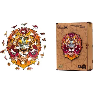 Holzpuzzle Löwe Afrikanisches Katzenpuzzle Pua3-00720