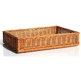 Brotkorb Weidenkorb geflochten 60x40x10 cm – Brötchenkorb Präsentationskorb für Bäckerei, Bäckereikorb aus Naturweide, lebensmittelecht
