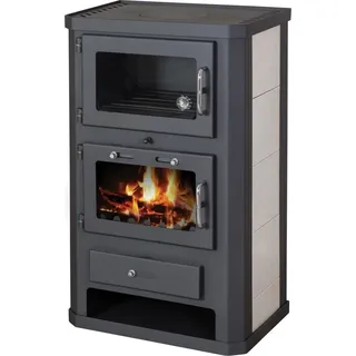 EEK A Kaminofen mit Backfach+Herdplatte Victoria Comfort KF Kachel – 10kW