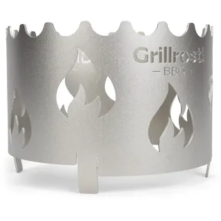 Edelstahl Wok-Aufsatz für Feuerplatten - zum Wok-Grillen und Einfallschutz