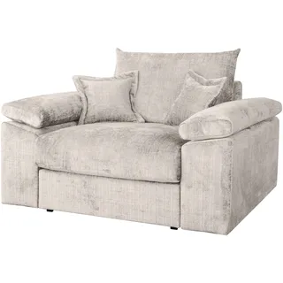 Home Affaire XXL-Sessel Soft&Cosy Polyester 151 x 93 x 123 cm Beige mit 2 Zierkissen